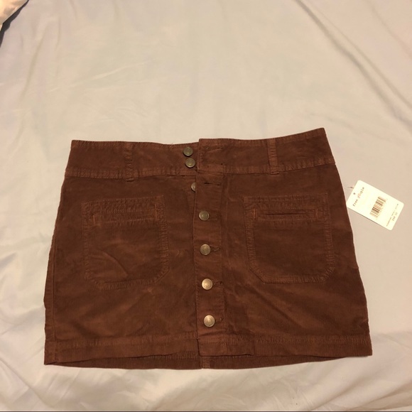 NWT! Free People corduroy Joanie cord brown mini skirt - Picture 4 of 9